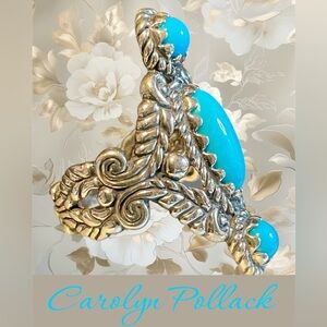 Sterling Turquoise Ring by Carolyn Pollack Size 9
